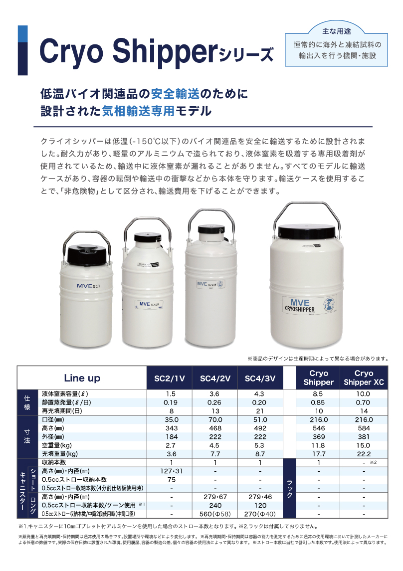 Cryo Shipperシリーズ